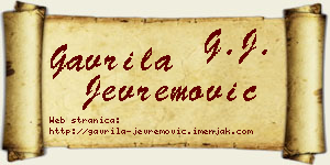 Gavrila Jevremović vizit kartica